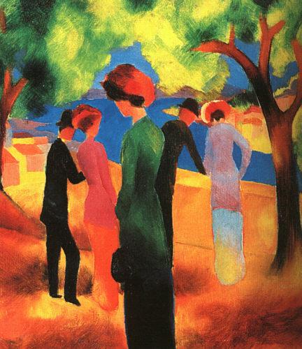 August Macke Woman in a Green Jacket oil painting picture